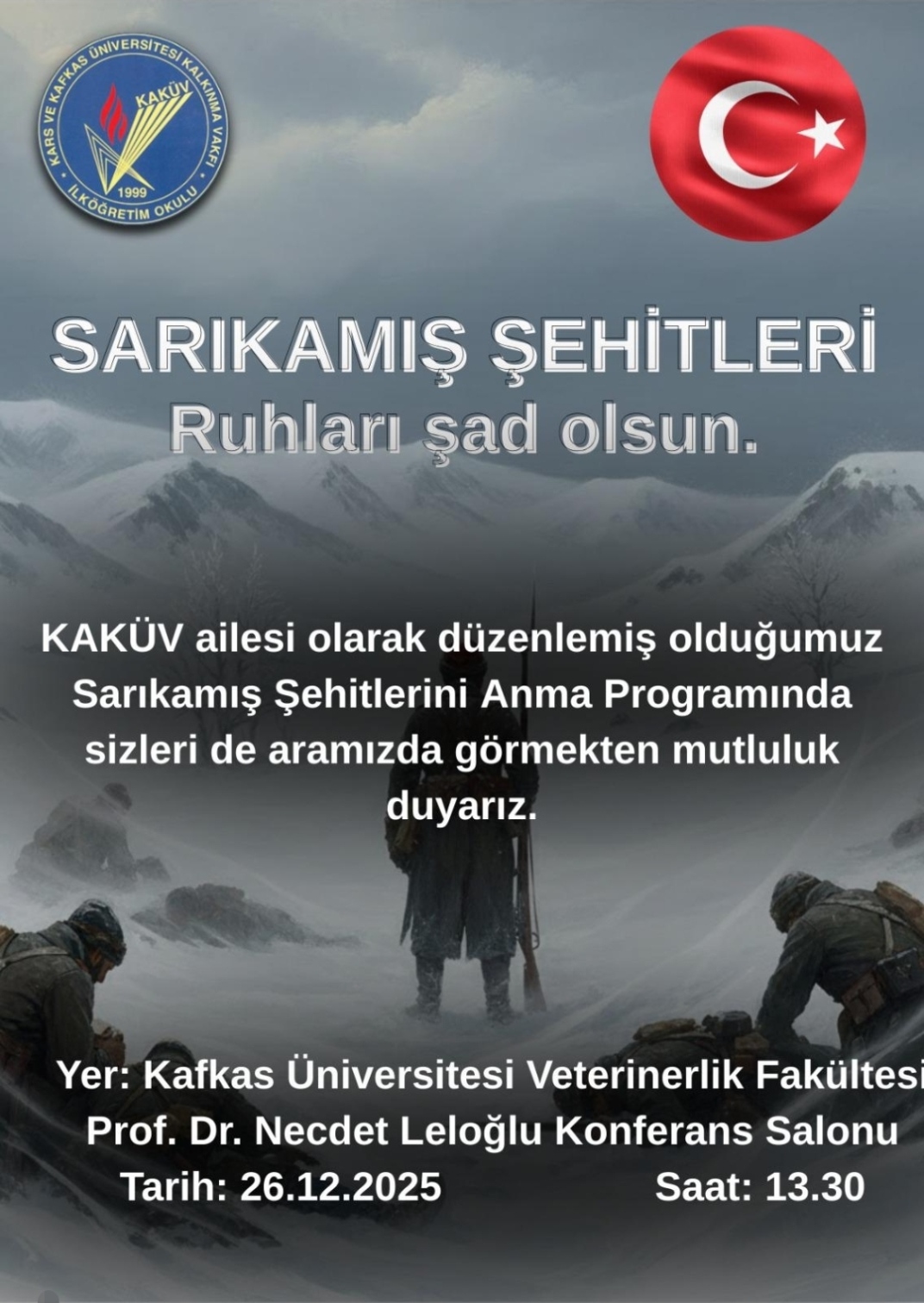 Sarıkamış Şehitleri Anma Programı